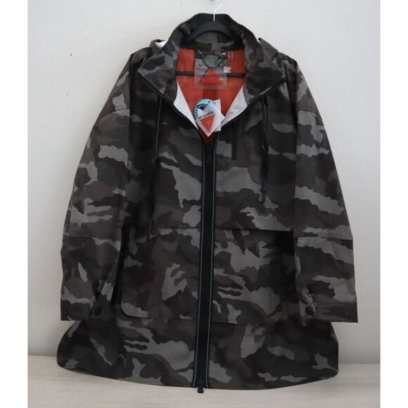 My Anorak 50838SN Women's Sz XL Gray Camo 2-Way Zip Hooded Trails Jacket - Picture 1 of 12